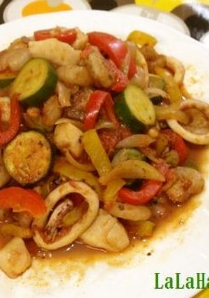 イカ･海老のイタリアントマト炒め♪-レシピのメイン写真