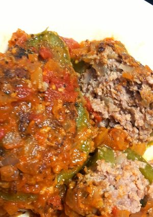 ピーマン肉詰めトマト煮込み♪-レシピのメイン写真