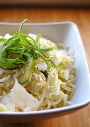白菜漬けで塩バターパスタ-レシピのメイン写真