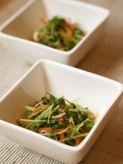 豆苗と人参と茸のおひたし-レシピのメイン写真