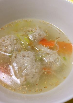 手を汚さずに★生姜入り鶏団子のスープ-レシピのメイン写真