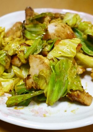 鶏むねとキャベツのカレーマヨ炒め☆-レシピのメイン写真