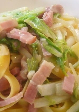 白菜とベーコンのみそクリームパスタ♪-レシピのメイン写真