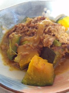 ☆かぼちゃと挽き肉と長ネギの甘辛煮☆-レシピのメイン写真