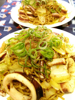 仙台味噌で作るLOVE 東北イカ焼きそば-レシピのメイン写真