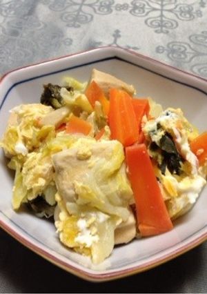 生姜たっぷり＊白菜と高野豆腐の卵とじ＊-レシピのメイン写真