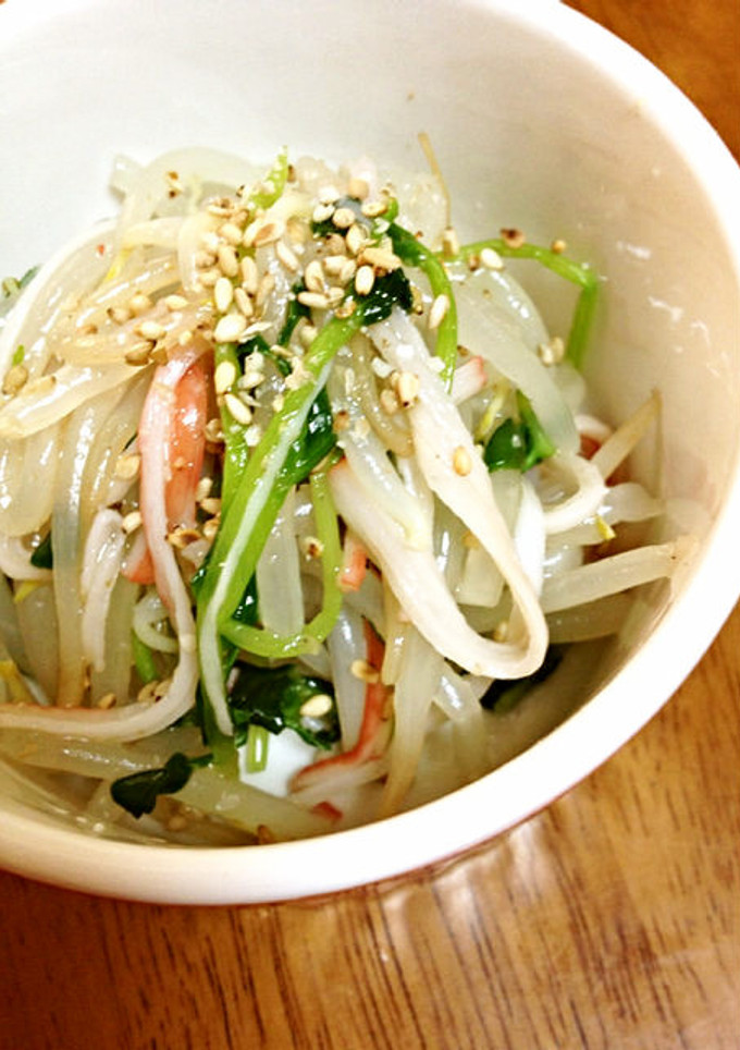 豆苗で簡単副菜　もやしと豆苗のナムル-レシピのメイン写真