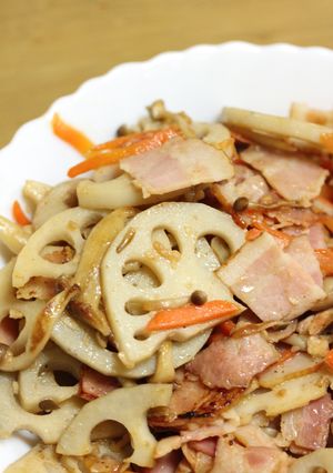 しょうゆ麹入りれんこん甘辛炒め-レシピのメイン写真