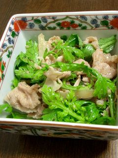 春菊と豚肉のあえもの-レシピのメイン写真