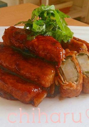 お弁当に♡甘酢ダレ♡蓮根の豚ロース巻き-レシピのメイン写真
