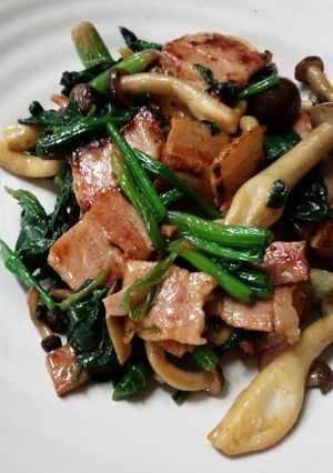 キノコほうれん草のバター醤油炒め-レシピのメイン写真
