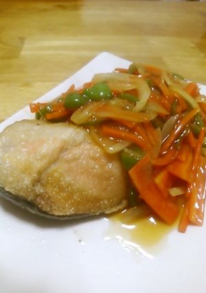 鮭のムニエル甘酢野菜あんかけ-レシピのメイン写真