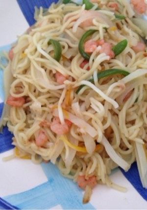 北海道！じゃがバター☆エビ塩焼きそば-レシピのメイン写真