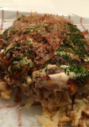 材料これだけ！ふんわりキムチお好み焼き-レシピのメイン写真