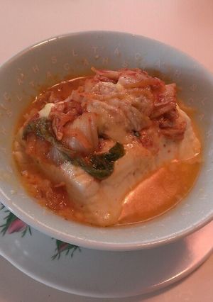 熱々豆腐のキムチマヨ☆レンジで!-レシピのメイン写真