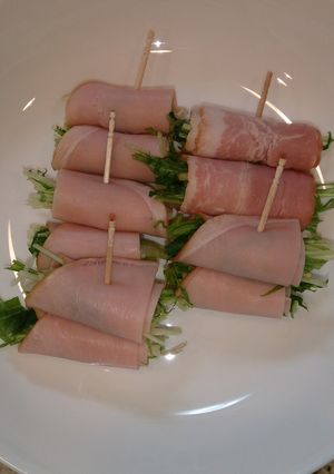 簡単!!!水菜のﾊﾑ巻き★-レシピのメイン写真