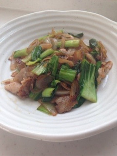 ちんげん菜と豚肉の炒め物-レシピのメイン写真