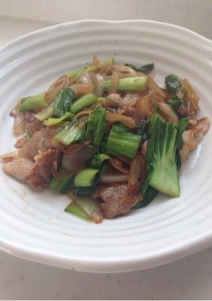 ちんげん菜と豚肉の炒め物-レシピのメイン写真
