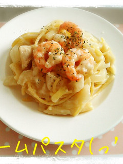 残ったグラタンで*クリームパスタ-レシピのメイン写真