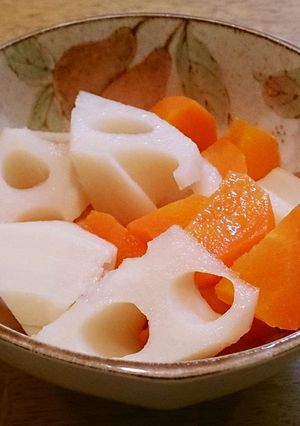 柚子ジャムでOK◆レンコンと人参の柚子煮-レシピのメイン写真