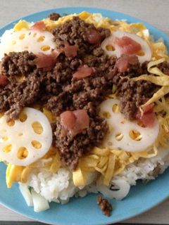 お肉で男子も大好きがっつりちらし寿司-レシピのメイン写真