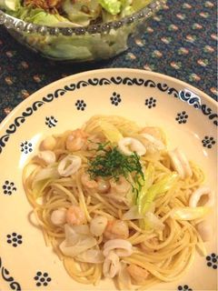 シーフードミックスの和風パスタ-レシピのメイン写真