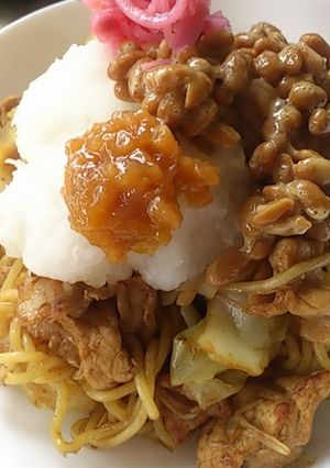 焼きそばに納豆超～合うんですけど！だワン-レシピのメイン写真