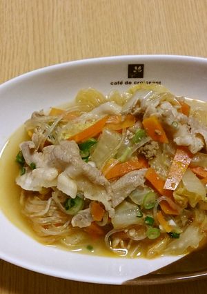 麻婆豆腐の素で豚肉白菜春雨炒め♡-レシピのメイン写真