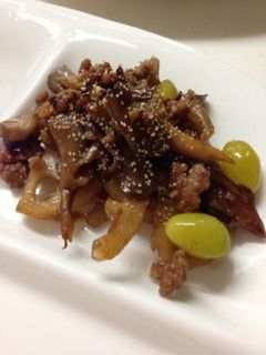 ひき肉 舞茸 蓮根のガーリックきんぴら-レシピのメイン写真