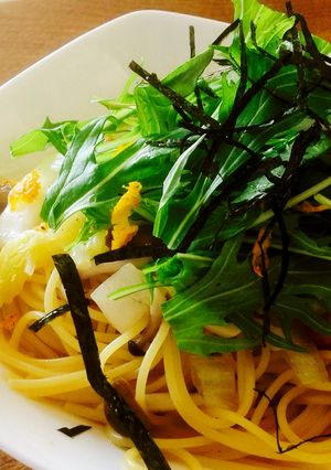 柚子かほる〜白菜と水菜の和風パスタ〜-レシピのメイン写真