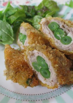 ☆豚肉のインゲン巻きフライ☆お弁当-レシピのメイン写真