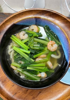 超簡単！えびあごうどん-レシピのメイン写真
