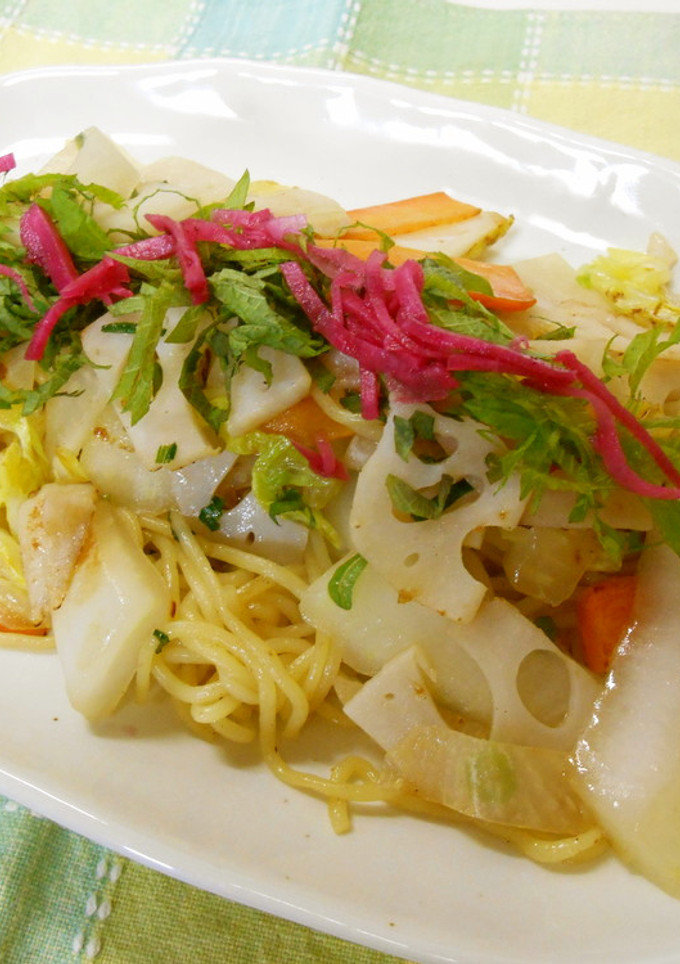 冬野菜の塩焼きそばシソ風味-レシピのメイン写真
