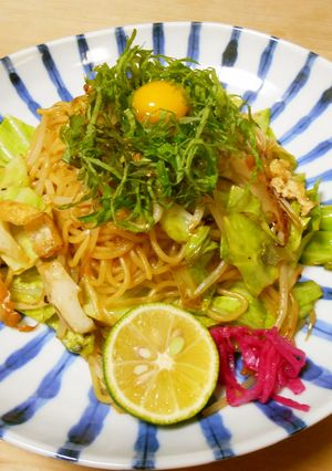 大葉とうずら卵の塩焼きそば-レシピのメイン写真