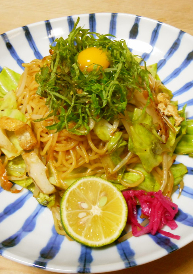 大葉とうずら卵の塩焼きそば-レシピのメイン写真