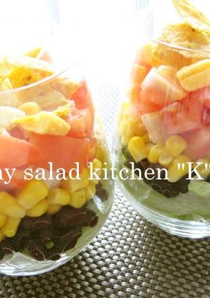 カラフル野菜の☆栄養満点レイヤーサラダ-レシピのメイン写真