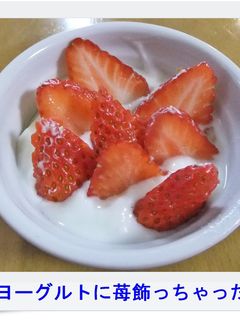 ✿ヨーグルトに苺飾っちゃった✿-レシピのメイン写真