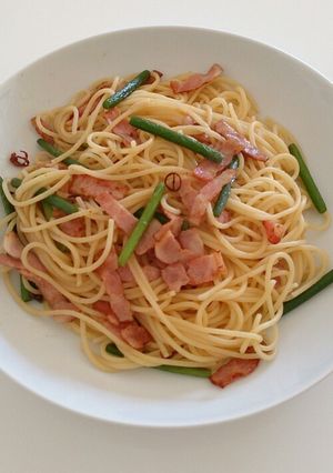 にんにくの芽とベーコンのパスタ-レシピのメイン写真