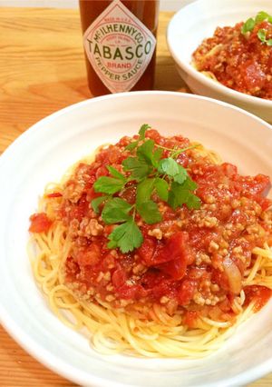 タバスコで旨辛パスタ☆HOTミートソース-レシピのメイン写真
