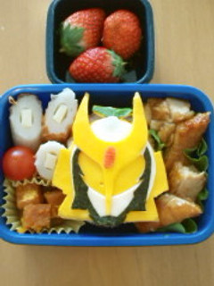仮面ライダー斬月メロンアームズ☆キャラ弁-レシピのメイン写真