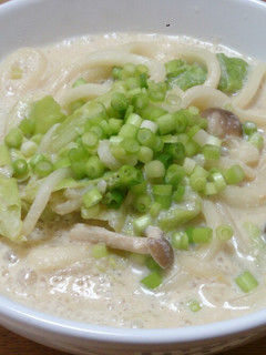 ほっこり温まる豆乳味噌うどん-レシピのメイン写真