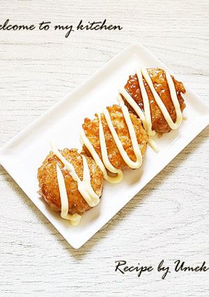 白ごま入りで✾モチモチ照りマヨ蓮根もち-レシピのメイン写真