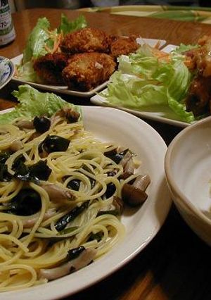 ワカメとマヨネーズの美味しいパスタ-レシピのメイン写真
