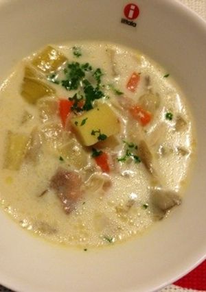 舞茸と鶏肉のクリームスープ♪-レシピのメイン写真