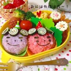 รูปของ キャラ弁☆鬼の子おにぎり