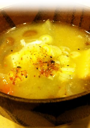 厚揚げ×なめこ　あったか味噌汁-レシピのメイン写真