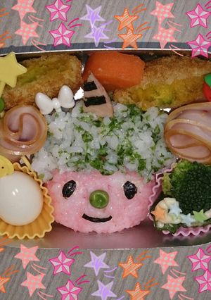 節分キャラ弁鬼の女の子-レシピのメイン写真