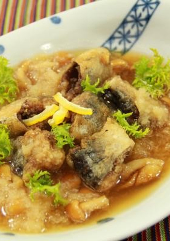 骨まで食べれる秋刀魚の揚げだし-レシピのメイン写真