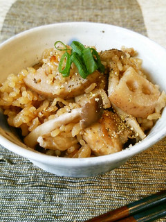 炊飯器deほくっもちっ蓮根の中華おこわ風-レシピのメイン写真