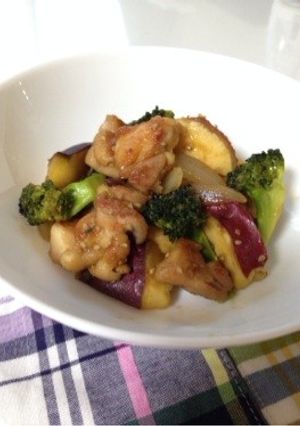 鶏もものブロッコリー&さつまいも甘辛炒め-レシピのメイン写真
